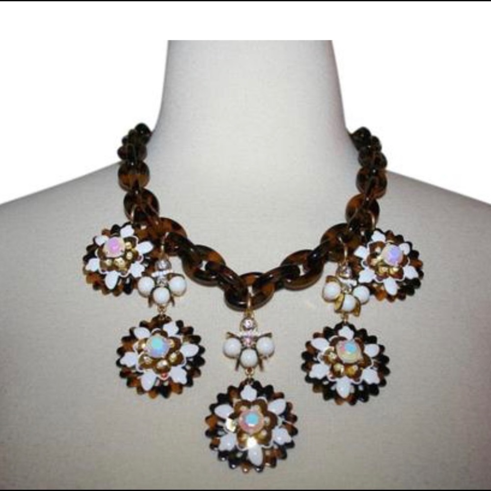 J. Crew Tortoise Medallion Necklace